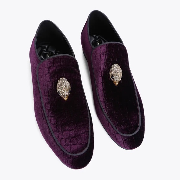 Mens High Eagle Velvet Loafers